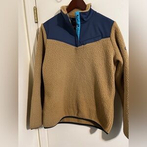 Spyder Women's Vista Sherpa Fleece | Tan/Blue | Size Large